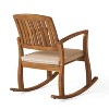 Okak Acacia Wood Patio Rocking Chairs with Water-Proof Cushions, Outdoor Chair with Fixed Arms, Patio Chair for Garden, Lawn, Backyard, Natural+Cream - 4 of 4