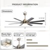 Large Industrial Smart Ceiling Fans with Lights and Remote & APP Control 8 ABS Blades 6-Speed Powerful DC Motor Reversible For Home/Commercial/Outdoor - 4 of 4