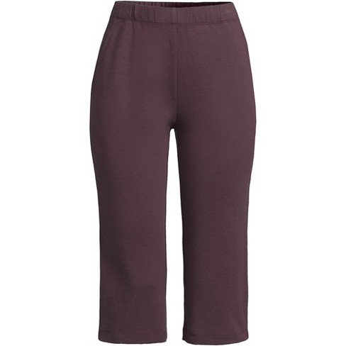 Lands' End Women's Petite Sport Knit High Rise Elastic Waist Pull On Capri  Pants - X-small - Black Currant : Target