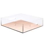 Juvale Rose Gold Acrylic Letter Tray, Clear Office Desk Organizer for Files, Documents, Paper Storage, 10.5 x 12 x 3 In