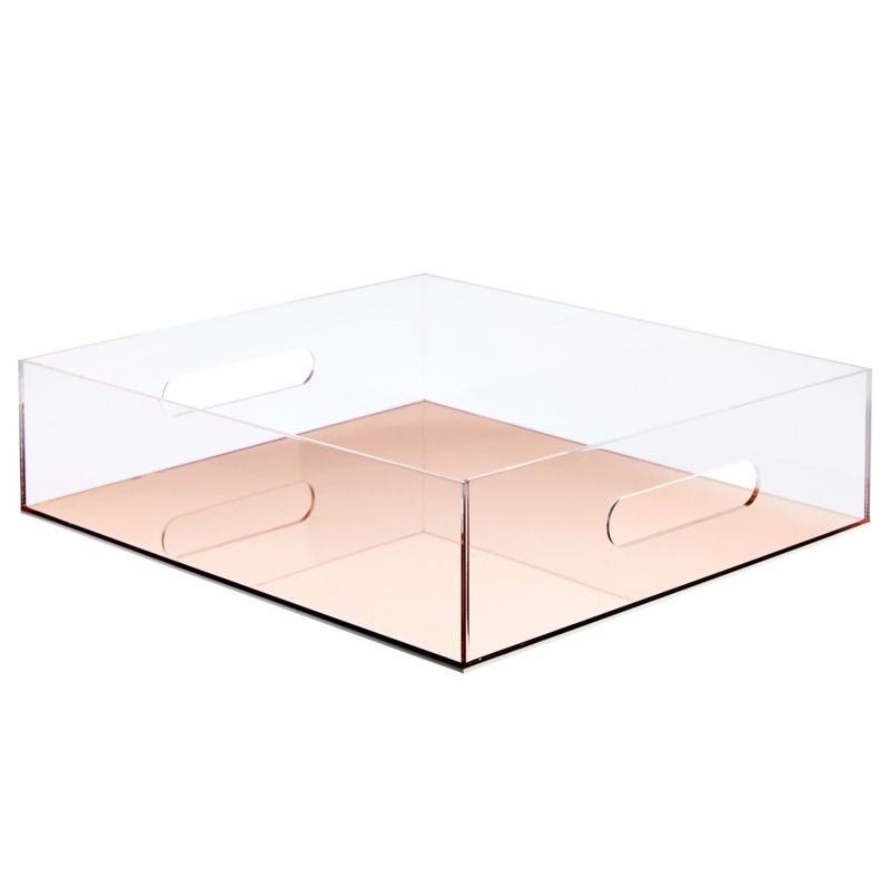Juvale Rose Gold Acrylic Letter Tray, Clear Office Desk Organizer for Files, Documents, Paper Storage, 10.5 x 12 x 3 In, 1 of 9