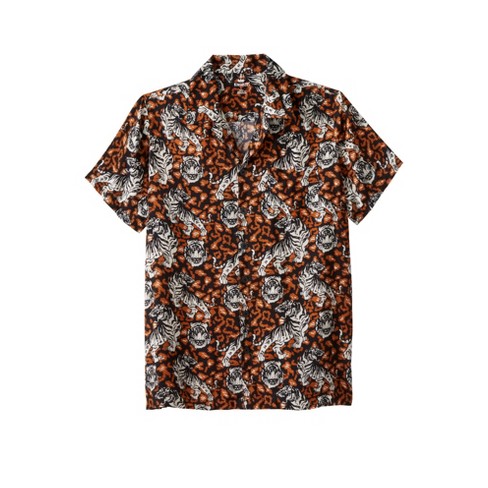 Kingsize Men's Big & Tall Printed Rayon Short-sleeve Shirt : Target