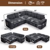 Vipbear Sleeper Sofa Bed,Convertible Sectional Sofa Couches for Living Room,Pull Out Couch Bed with Reversible Storage Chaise| Large Arm Storage - 2 of 4