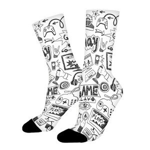 Video Games Women Printed Crew Socks Funny Funky Socks Soft Polyester Novelty Gifts for Artists Men - 1 of 1