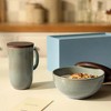 Gulches Decorative Bowls: Hand-Glazed Terracotta Breakfast Set with Aquatic Hues - 2 of 4