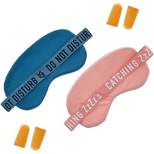 Juvale 2 Pack Eye Covers for Sleeping and Moldable Ear Plugs (2 Colors)