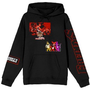 Five Nights At Freddy’s Character Art Men’s Black Long Sleeve Hooded Sweatshirt - 1 of 3