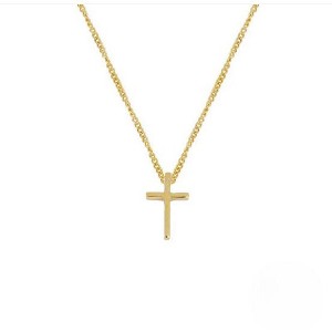 Clotth Sterling Silver Cross Pendant Necklace - Minimalist Style with 925 Silver and Sparkling Zirconia, Chic Collarbone Chain Jewelry for Women - 1 of 4