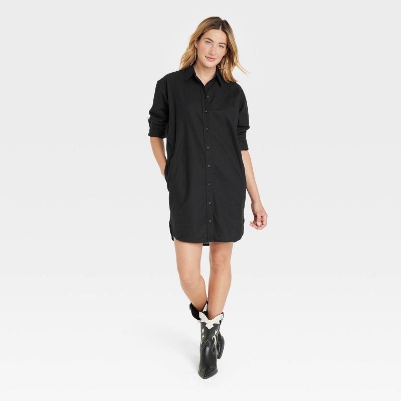 Women's Long Sleeve Mini Shirtdress - Universal Thread™, 4 of 9