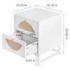 Resenkos White Nightstand Set of 2 for Bedroom, Wood Rattan Bedside Table Living Room End Table - 4 of 4