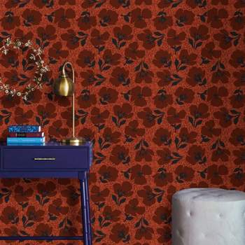 Retro Floral Peel & Stick Wallpaper Red - Opalhouse™