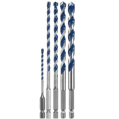 Bosch BlueGranite Turbo Carbide Tipped Hammer Drill Bit Set Hex Shank 5 pc