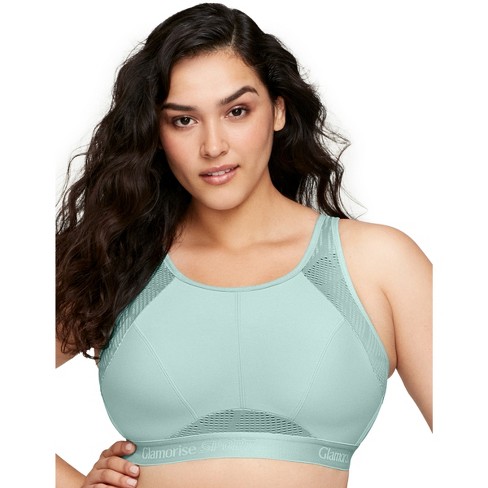 Glamorise Womens No-Sweat Mesh Sports Wirefree Bra 1068 Jade 46D