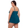 Aqua Green, Women's Vneck Blouson Romper - 2 of 3