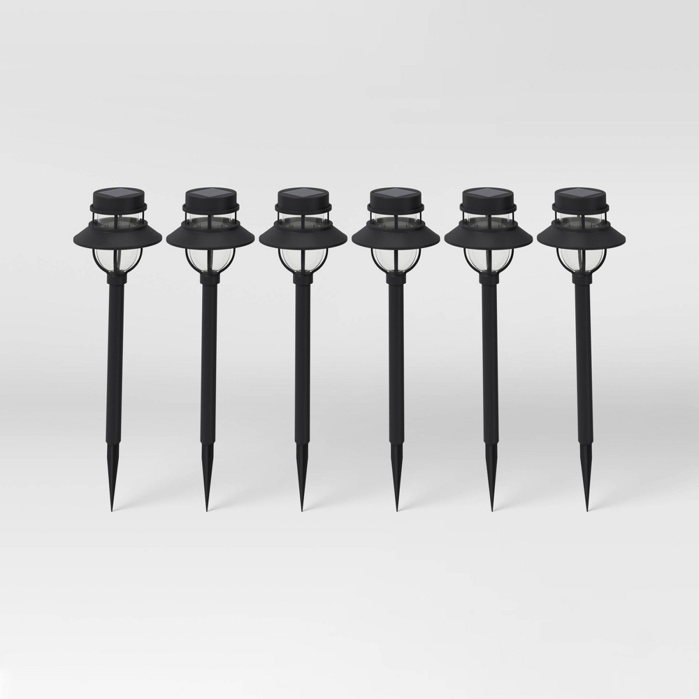 6pk Dual Hood Pathway Lights Black - Threshold™