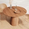 SpassWay 31.5"H Round Wood Dining Table Kitchen Table Conference Table with Pedestal - 3 of 4