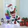 LuxenHome Santa on Peppermint Bike Lighted Holiday Decoration Multicolored - 3 of 4