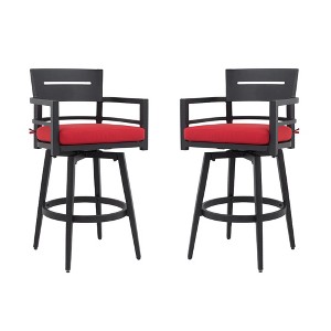 Lyngins Anti-scratch Bar Stools Set of 2,Counter Stools with Tapered Legs,Aluminum Counter Height Stools For Kitchen - 1 of 4