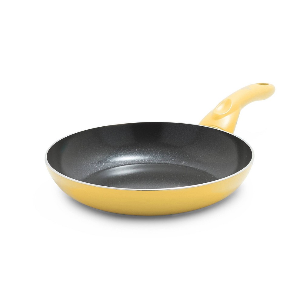 GreenLife Essentials 8" Ceramic Nonstick Aluminum Fry Pan Light Yellow: Dishwasher-Safe, Smooth Surface Induction Compatible