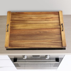 Noodle Board Stove Cover with Handles, Acacia Wood Stove Top Cover for Gas, Cutting Board - 1 of 4
