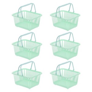 Unique Bargains Plastic Grocery Shopping Toy Organizing Mini Decorative Baskets 6.3" x 3.5" x 5.1" 6 Pcs - 1 of 4