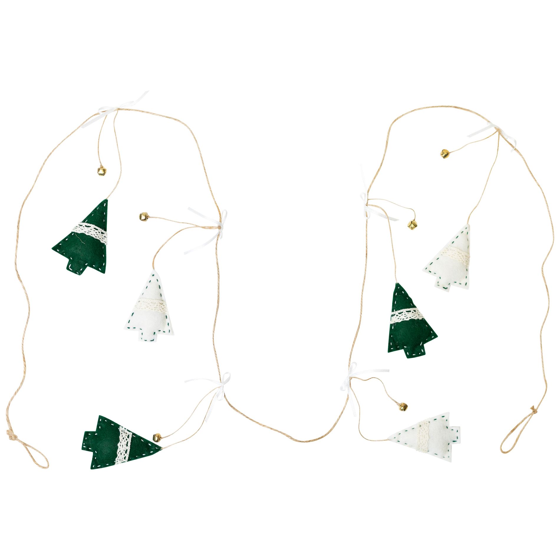 Northlight Mini Plush Trees with Jingle Bells Christmas Garland - 5.75'