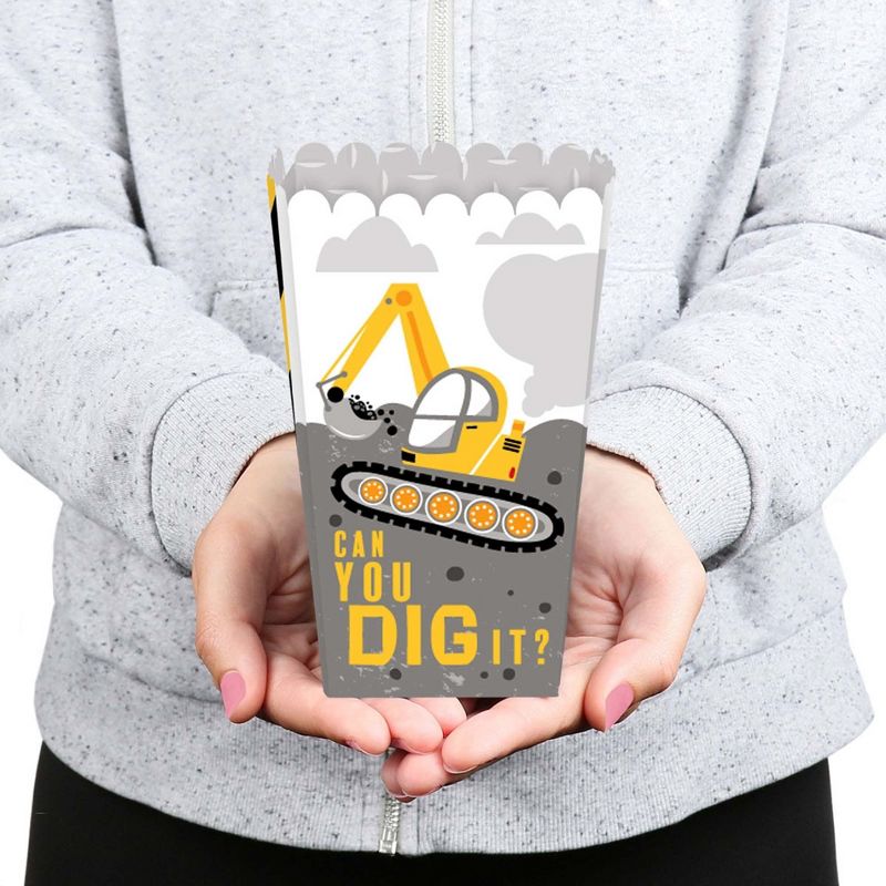 Big Dot of Happiness Dig It - Construction Party Zone - Baby Shower or Birthday Party Favor Popcorn Treat Boxes - Set of 12, 5 of 8