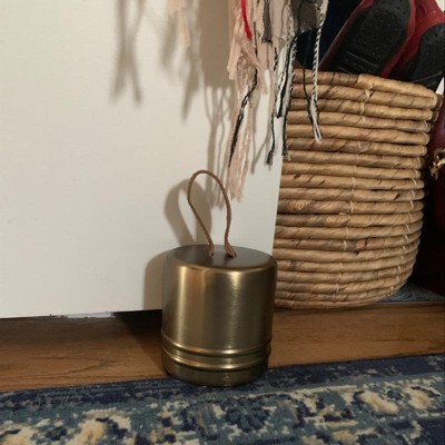Accented Metal & Leather Doorstopper Brass Finish - Hearth & Hand™ With  Magnolia : Target