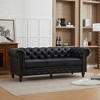 HYLEORY 84" Leather Chesterfield Sofas for Living Room, Rolled Arm 3-Seater Large Couch Deep Button Nailhead Tufted Couches for Office Apartment - 4 of 4