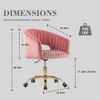 HOMEFUN Velvet Morden Cute Upholstered Task Chair - 2 of 4