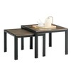 Nesting Coffee Table Set Of 2, Square Modern Stacking Table, With Tempered Glass Finish, Metal Frame, Nesting Coffee Table - 3 of 4