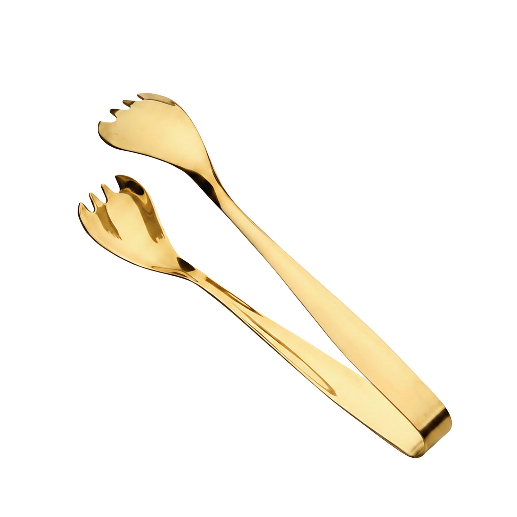 Alilang Stainless Steel Salad Tongs Mirror Finish Modern Serving Utensil Kitchen Tool -Gold
