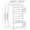 vidaXL MOSS 8-Drawer Chest with Wheels, Solid Pinewood - 4 of 4
