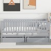 Kids Daybed with Drawers, Wood Low Platform Bed Frame with Fence Montessori Bed for Kids, Split into Floor Bed & Daybed - 2 of 4