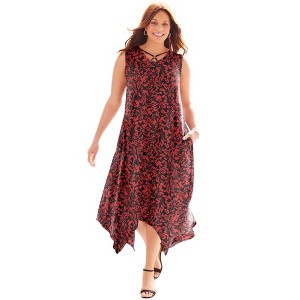Catherines Women's Plus Size Anywear Reversible Crisscross V-Neck Maxi Dress - 1 of 4