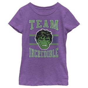 Girl's Marvel Hulk Team Incredible T-Shirt - 1 of 3