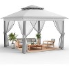 11''X11'' Metal Gazebo, Outdoor Gazebo, with 4 Pieces Mosquito Netting & Zipper Door, Water & UV Resistant - 2 of 4