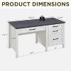 SinCiDo Home Desk,53" Wide Desk in the Farmhouse,Adjustable Filing Cabinet A4/ Letter /F4/Lega,3 Drawers, Desk for Study and Bedroom - 3 of 4