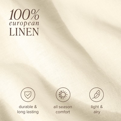 Bare Home Linen Duvet Cover and Sham Set - Thumbnail 4