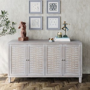 4 Door Accent Cabinet, Decorative Storage Cabinets with Adjustable Shelves - Maison Boucle - 1 of 4