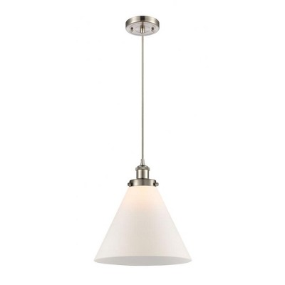 Cone - 1 Light Cord Hung Mini Pendant In Industrial Style-10 Inches Tall and 12 Inches Wide