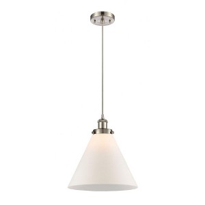 Cone - 1 Light Cord Hung Mini Pendant In Industrial Style-10 Inches Tall and 12 Inches Wide - 1 of 1
