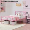 Bed Frames Platform Bed Frame with Iron-Art Headboard and Footboard Steel Slats Support Mattress Foundation King Bed Frame Under Bed Storage - 3 of 4