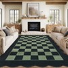 Modern Checkered Bordered Area Rug Machine Washable Rug - 2 of 4