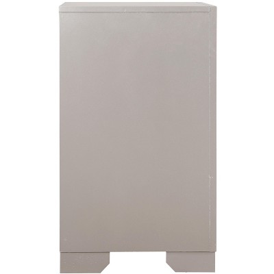 Alana Silver Champagne 2 Drawer Nightstand with Mirror Accents