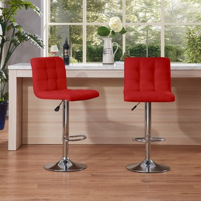 NicBex Counter Height Bar Stools Set of 2,Swivel Bar Stools with Square Cushion,Adjustable Height Foot Stool for Living Room,Kitchen,Cafe