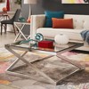 Inspire Q Severin Glass Top with Brushed Nickel Coffee Table Silver - 2 of 4