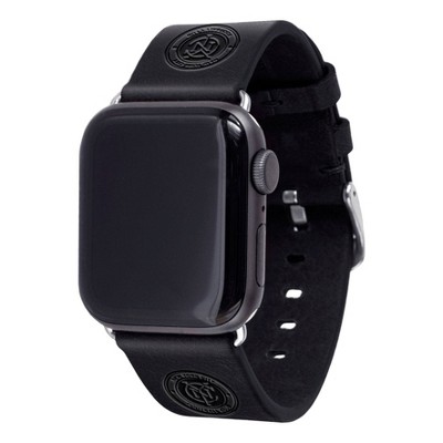 MLS New York City FC Apple Watch Compatible Leather Band - Black
