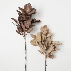 Sullivans Artificial 43" Faux Dried Hydrangea Leaf - Set of 2 - 1 of 4
