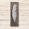 9.75" x 29.75" Metal Feather Wood Wall Décor - Storied Home: Rustic Bohemian Accessory, Distressed Finish - image 2 of 4